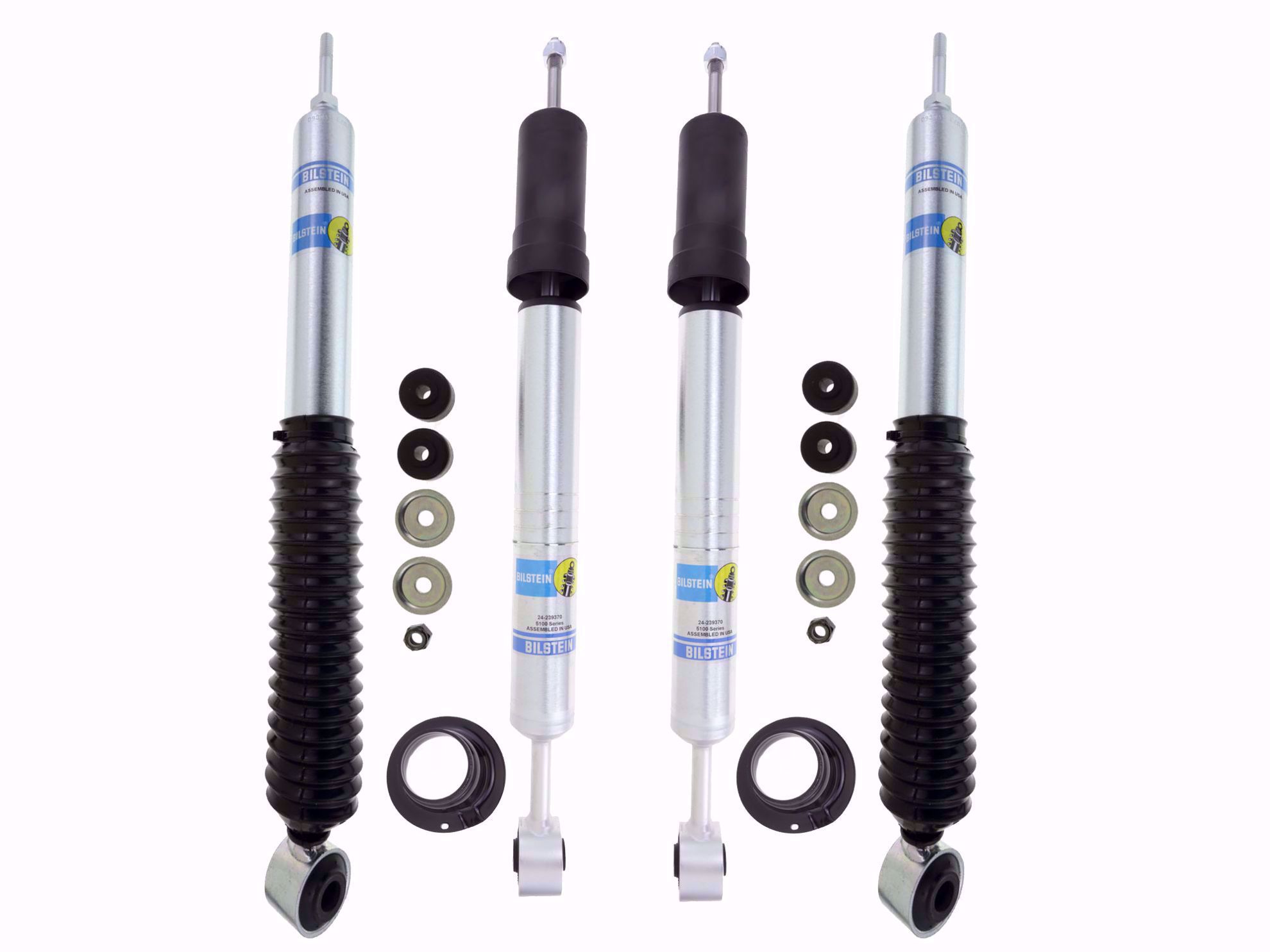 Bilstein B8 5100 Kit 2 Front Shocks For 2005-2010 Jeep Grand Cherokee Wk 4WD 0.75-2 inch Lift Ride Monotube Gas Charged Height Adjustable Series Replacement Shock Absorbers 