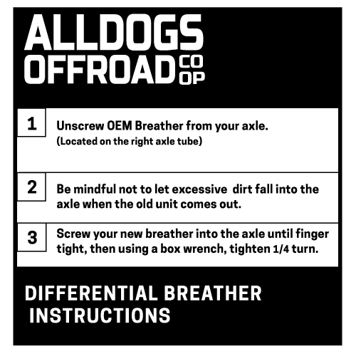 Alldogs Offroad Coop. Alldogs Offroad Rear Differential Breather for Nissan Frontier & Xterra
